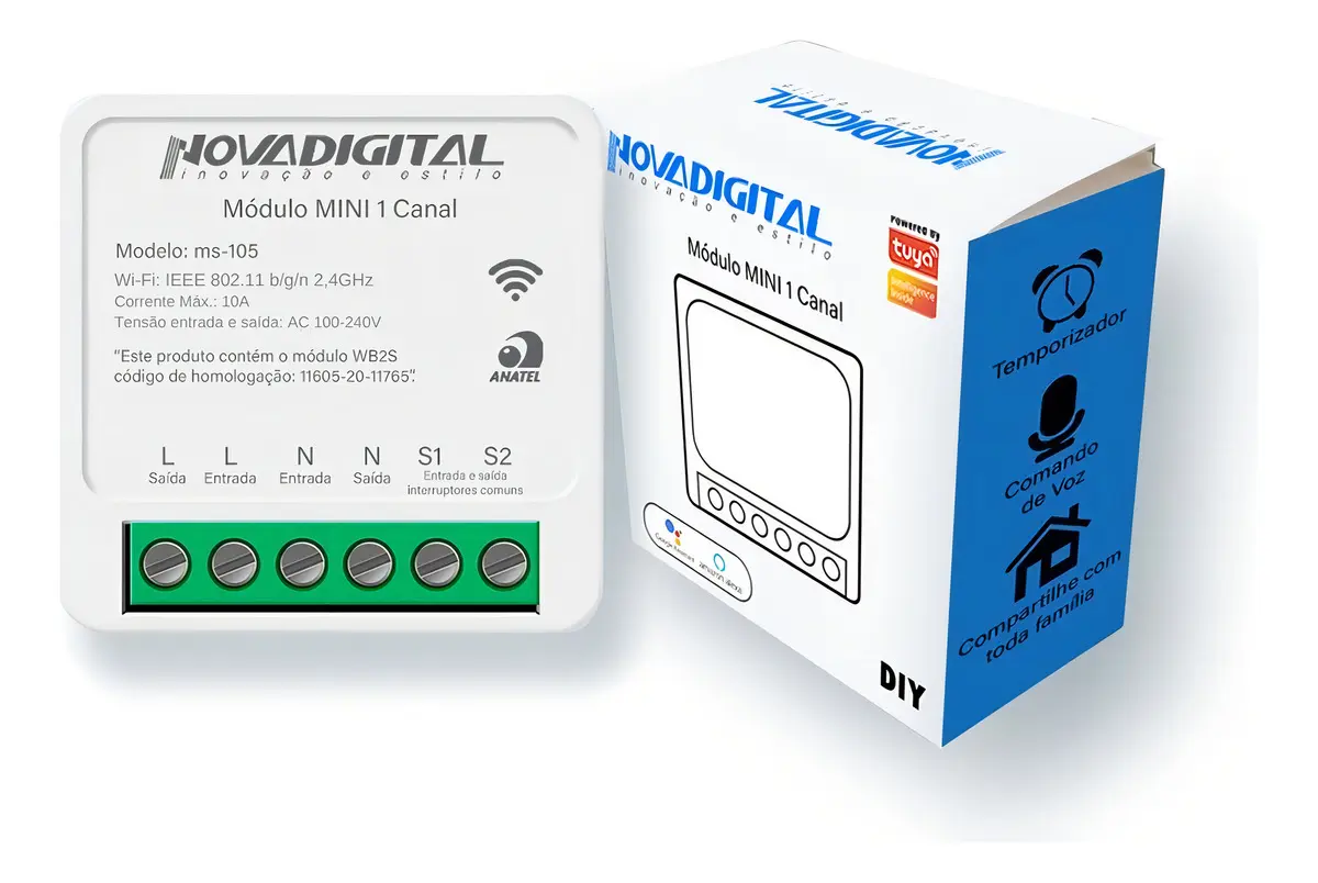 Modulo Rele Mini Wi Fi Novadigital MS 105
