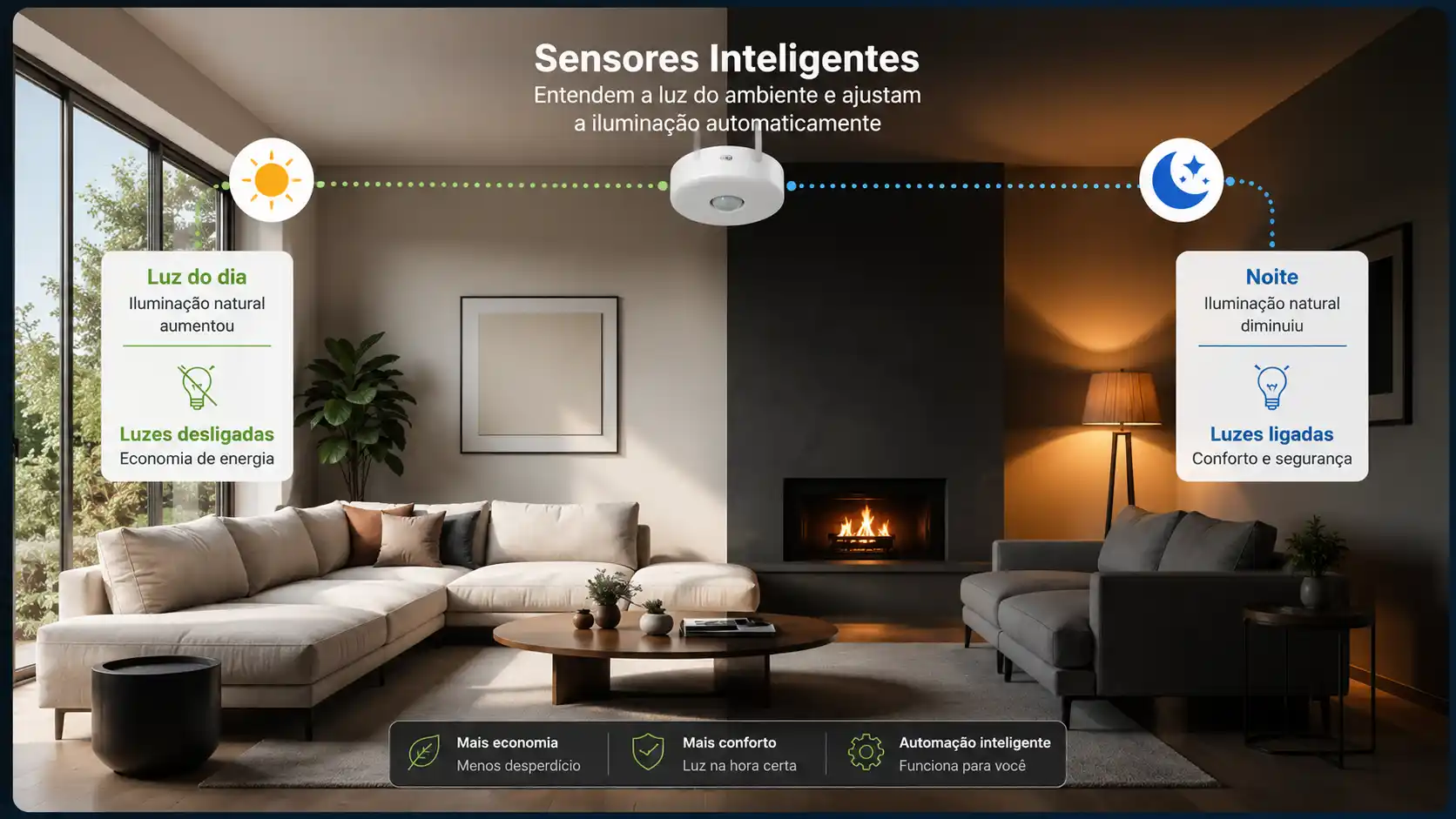 Sensor inteligente de luminância esta entre os melhores da lista se sensores para casa